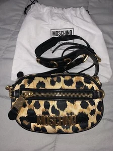 AW21 Moschino Couture Jeremy Scott Allover Leopard Print OvalShaped Shoulder Bag - Picture 1 of 11