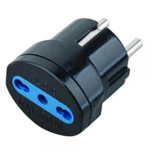 Techly Adattatore spina Schuko a presa 10/16A Nero - Foto 1 di 5