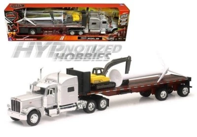 NEW RAY 1:32 PETERBILT 389 WITH WIND TURBINE & EXCAVATOR SS-10333B - Image 1 of 2
