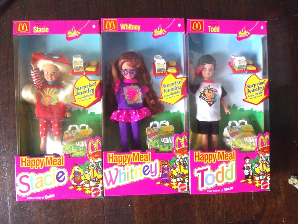 Lote de 3 McDonald's Happy Meal Stacie -Whitney - Todd Barbie 1993  Foto 1 de 1