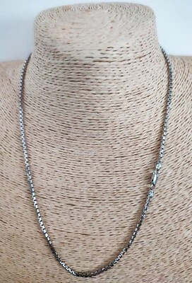 NUOVO GIOIELLO LUSSO COLLANA ARGENTO 925 DONNA LUNGA 50CM MAGLIA BIZANTINA - Immagine 1 di 2