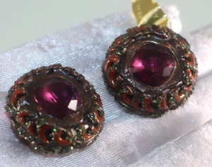 Fab! NWT VINTAGE JAY STRONGWATER purple crystal clip on earrings - Picture 1 of 10