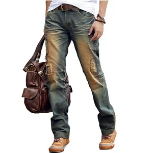 Mens Straight Fit Distressed Denim Jeans Ripped Stylish Trouser New All Sizes - Picture 1 of 1