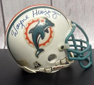 WAYNE HUIZENGA HANDSIGNIERT SIGNED MIAMI DOLPHINS VINTAGE LOGO MINI HELM - Bild 1 von 13