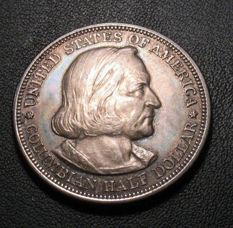 OLD US COINS 1892 COLOMBIAN EXPOSITION  BU UNC SILVER COMMEMORATIVE TONED BEAUTY Cover