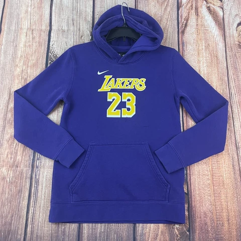LeBron James Hoodie Youth Large 14 - 16 NBA Los Angeles Lakers Purple Pullover Cover