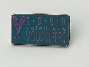 1989 Celebrate Volunteers Lapel Pin Vintage C4 - Picture 1 of 5
