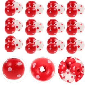100PCS Dot Wood Beads Crafts Lovely Wooden Beads Jewelry Accessory New - Picture 1 of 11