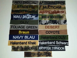 NAMETAPE NAMENSSCHILD NAMENSBAND MIT STICK ARMY BW FEUERWEHR RETTUNGSDIENST - Bild 1 von 58