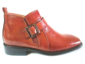 La Milano Premium Cuero Grano Frotar Aceite Bronceado Bota* Cremallera Lateral + Vestido con Hebilla - Imagen 1 de 7