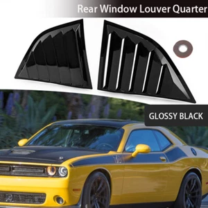 Glossy Black Side Window Scoop Louvers Cover Vent For Dodge Challenger 2008-23 - Picture 1 of 9