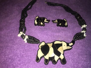 Elefant Anhänger/Charm Halskette mit Ohrstecker Set - Bild 1 von 2