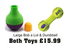 Starmark Bob a Lot  Treat Ball Lge + Kong Dumbbell - NQP