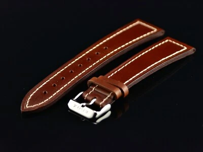 Nueva correa de cuero marrón de alta calidad genuina OEM Edox 22MM con hebilla SS firmada Foto 1 de 4