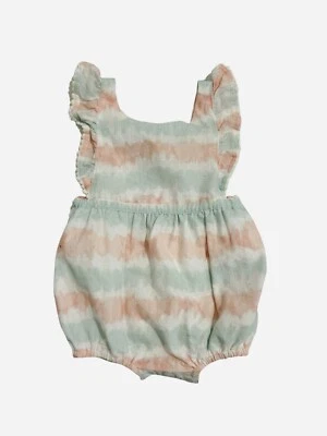 Tommy Bahama Peach & Teal Pastel Baby Girls Summer Romper Size 6-9 Months - Image 1 of 4