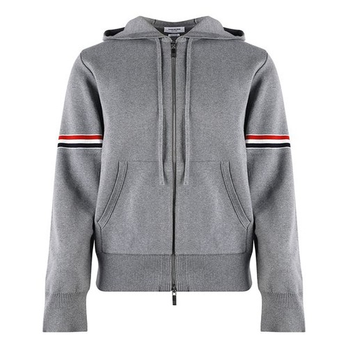 Thom Browne Felpa con cappuccio in cotone con fascia da braccio Grigio MKT008A Y3007 055 53198523