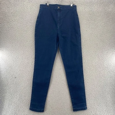 Pantalones de mezclilla American Apparel para mujer grandes fáciles azules lavado oscuro ajustados elásticos Foto 1 de 4