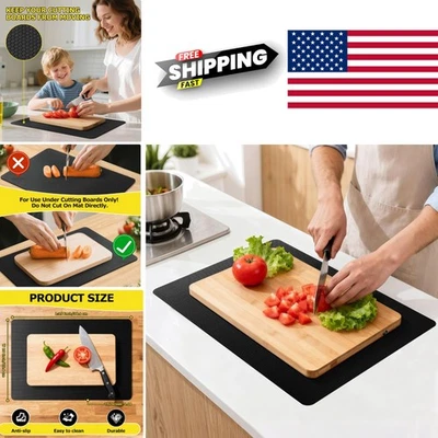 Модернизированный нескользящий коврик для разделочной доски 10 на 15 дюймов черный водонепроницаемый дизайн - Изображение 1 из 4