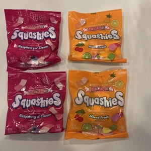 4 Bags Smarties Squashies Raspberry & Cream Mixed Fruit Flavored Foam Candy - Picture 1 of 3