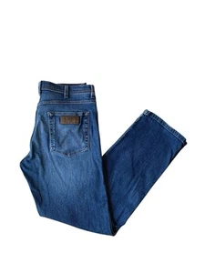 Wrangler Arizona Stretch Jeans Mens W34 L31 Blue Distressed Western Cowboy - Picture 1 of 11
