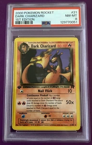 2000 Pokemon Rocket 1st Edition Dark Charizard 8 PSA #21 - Picture 1 of 2