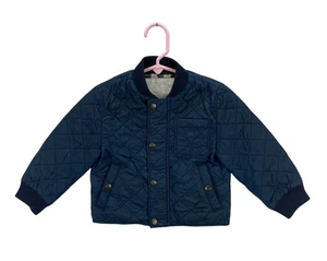 Burberry Quilted Jacket Toddler Boy 2Y US 2T Blue Nova Check Lining Warm Coat - Picture 1 of 14