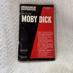 Vtg Monarch Notes & Study Guide MOBY DICK by Herman Melville 1964 - Foto 1 di 5