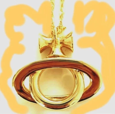 Vivienne Westwood Glass Holder Necklace Gold Licensed Japan 1 Used From Japan - Image 1 of 4