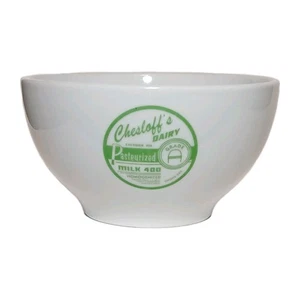 Pottery Barn Chesloff’s Dairy Coupe Bowl Retired MILK Vintage Dairy Line - Picture 1 of 10