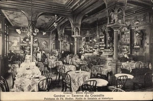 Ak Genève Genf Schweiz, Taverne du Crocodile, Peintures de Fd. Hodler - 10613935 - Picture 1 of 2