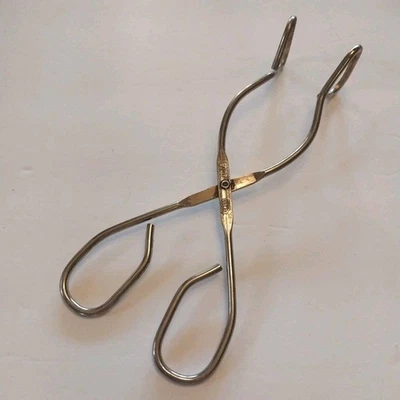Vintage EKCO USA 8” Stainless Steel Scissor Tongs Hot Dog Grippers EUC - Image 1 of 3