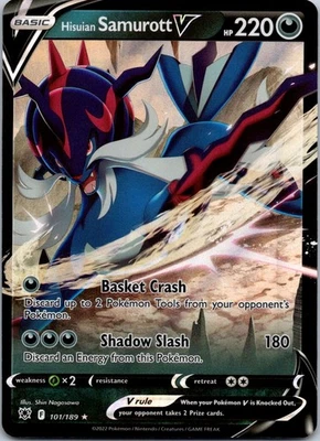 Holo Foil Hisuian Samurott V 101/189 Ultra Rare SWSH10: Astral Radiance - Image 1 of 2