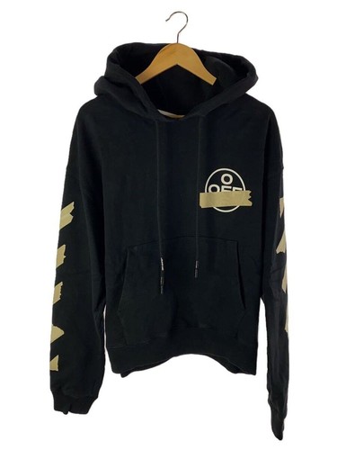 Felpa con cappuccio OFF WHITE nastro diag frecce felpa M cotone nero usata