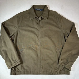 Chaqueta Polo Ralph Lauren Cremallera Completa Lona Algodón Para Hombre Mediana Verde Oliva - Imagen 1 de 8