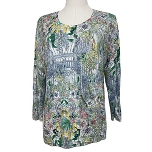 Talbots Scenic Button Front Cardigan 3/4 sleeves size Large NWOT - Picture 1 of 8