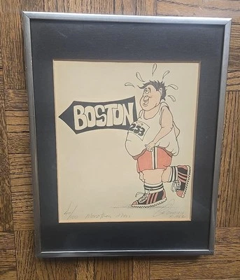 1982 年波士顿“马拉松人”签名艺术品-原版限量版 40/100 — 第 1/4 张图片