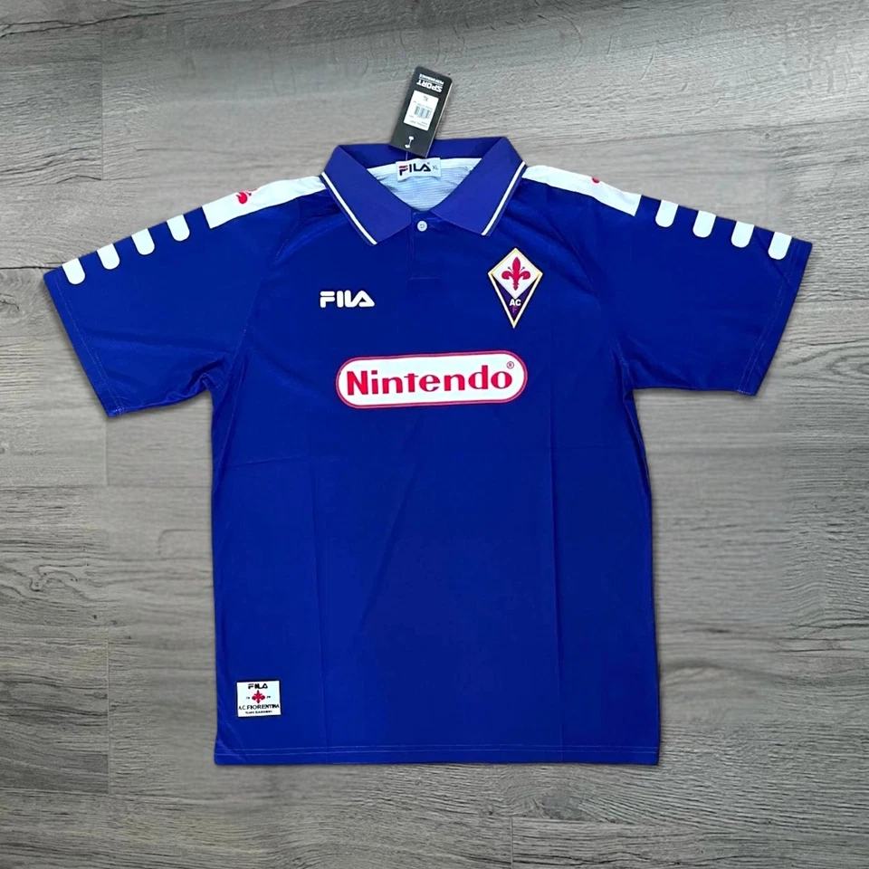Fiorentina 1998/99 Home Shirt Purple Nintendo Fila Retro Kit (S-XXL)