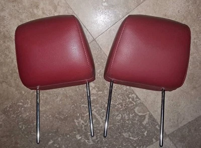 2005-2009 Ford Mustang Front Red Leather Head Rest Set of 2 2006 2007 2008 2009 — 第 1/4 张图片