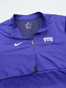 Nike Dri Fit TCU Horned Frogs Jacket Pullover 1/4 Zip Men's M AR9484 On Field - Picture 1 of 12
