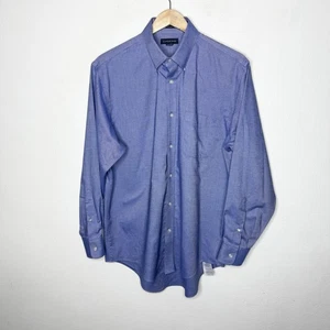 Lands End No Iron Blau Button Up Hemd Herren 15 1/2-33 Baumwolle Business Freizeit - Bild 1 von 10