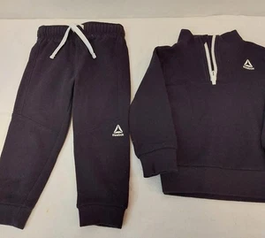 REEBOK - 2 PCS BLACK and White JOGGING SUIT - Size 2T – Preowned - Picture 1 of 6