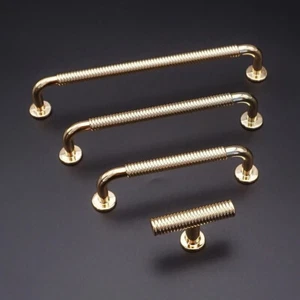 3.78" 5" 6.3" Shiny Gold Spirally shaped Cabinet Handle Dresser Drawer Pull Knob - Picture 1 of 11