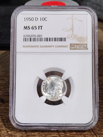 1950 D  Roosevelt 10c, NGC Certified MS 65 FT, 001 Cover
