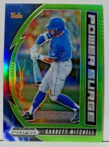 Panini Prizm Draft Picks 2020 Garrett Mitchell Power Surge Lime Prizm 51/75 - Foto 1 di 2