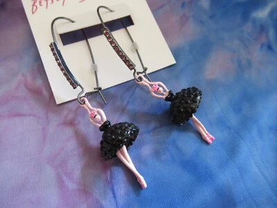 BETSEY JOHNSON Authentic Ballerina Shepherd Hook Earrings NWT - Image 1 of 4