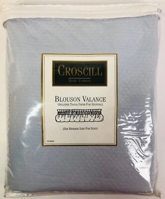 CROSCILL Blouson Valance 88”W X 15”L - BV 1505 04 Blue - EAST HAMPTON SOLID - Image 1 of 4