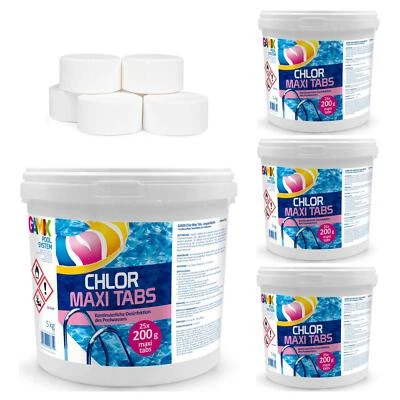 Chlortabletten Maxi für Pool 20 kg langsam löslich Tabs Pflege Schwimm - Bild 1 von 3