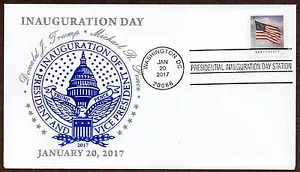 TRUMP 2017 INAUGURATION FIRST DAY COVER Washington 1/20/17 w/FLAG STAMP CACHET - Picture 1 of 4