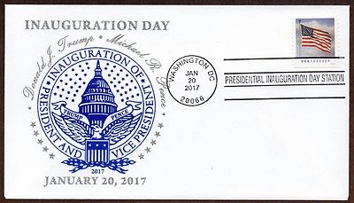 TRUMP 2017 INAUGURATION FIRST DAY COVER Washington 1/20/17 w/FLAG STAMP CACHET - Image 1 of 4