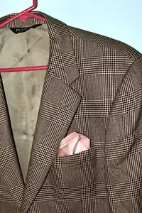 40S 42S JOS A BANK Men's Rare Brown Prince of Whales Silk Camel Hair Sports Coat - Picture 1 of 18